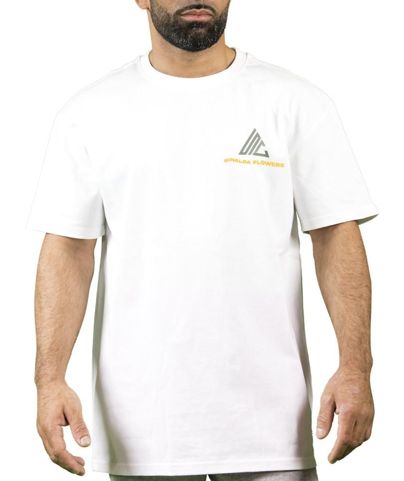 Sinaloa Corporation Flowers Tee Shirt blanc Oversize - Image 2